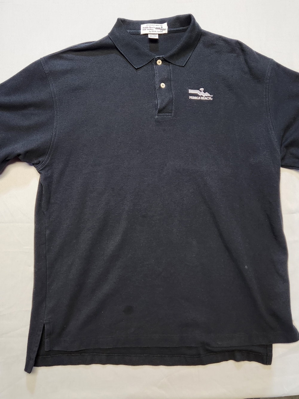 VTG Pebble Beach Golf Polo 2XL XXL Black Striped Golf Course Golfing California